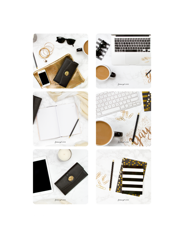 3 X 3 Inspiration Cards | BLACK AND GOLD