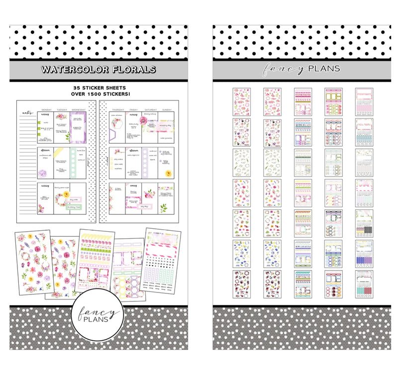 35 Page Sticker Book | WATERCOLOR FLORALS