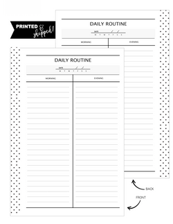 Daily Routine Fill Paper <PRINTED AND SHIPPED>