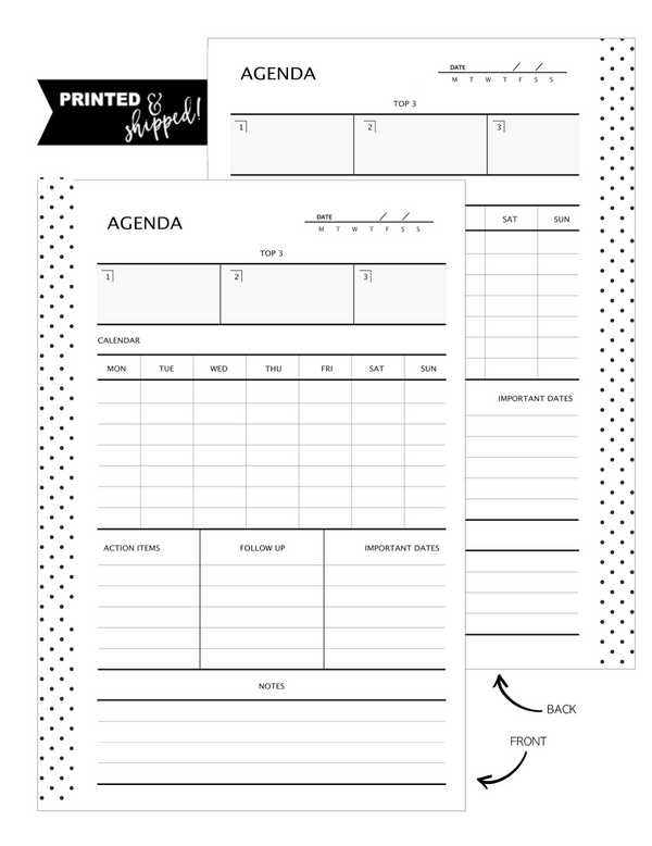 Agenda Fill Paper