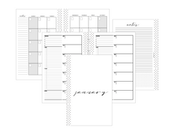 Vertical Week On 1 Layout Planner Inserts MONDAY START [One Month] <Un-Dated PRINTED AND SHIPPED>