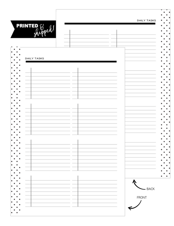 Daily Tasks Fill Paper <PRINTED AND SHIPPED>