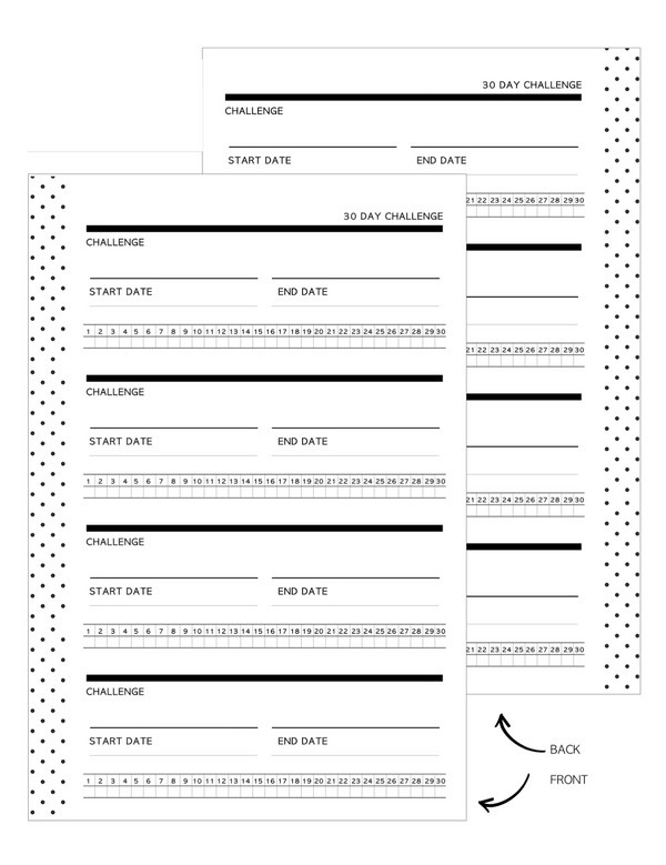 Classic HP 30 Day Tracker Fill Paper Inserts <PRINTABLE PDF>