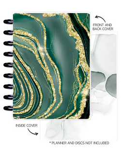 Cover Set of 2 MONEY MINDSET Green And Gold <Double Sided Print>