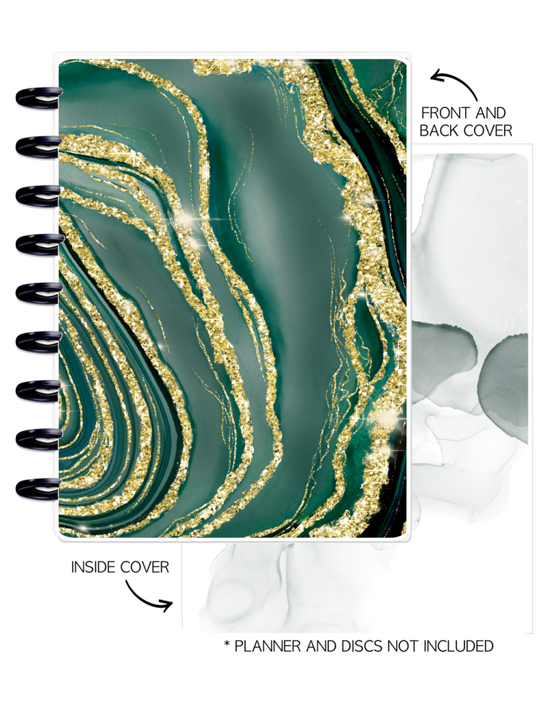 Cover Set of 2 MONEY MINDSET Green And Gold <Double Sided Print>