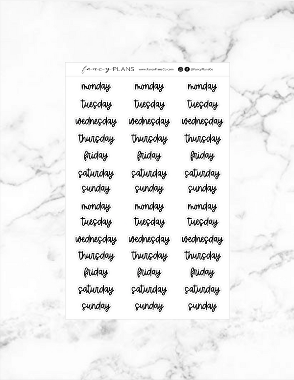 Weekday | Script Wording