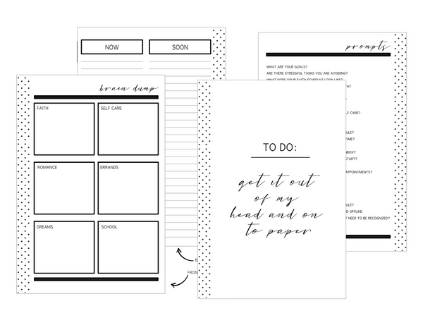 Classic HP Brain Dump Worksheet Fill Paper Inserts <PRINTABLE PDF>