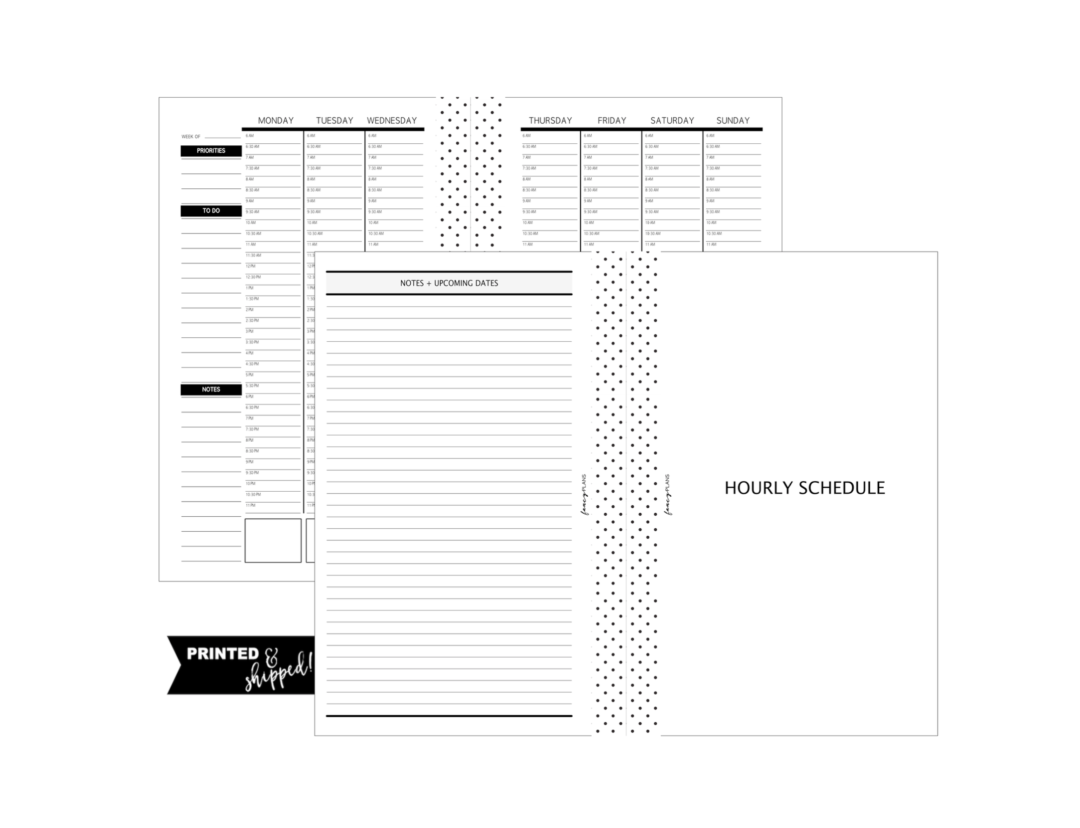 Hourly Schedule Overview Fill Paper – Fancy Plans Co