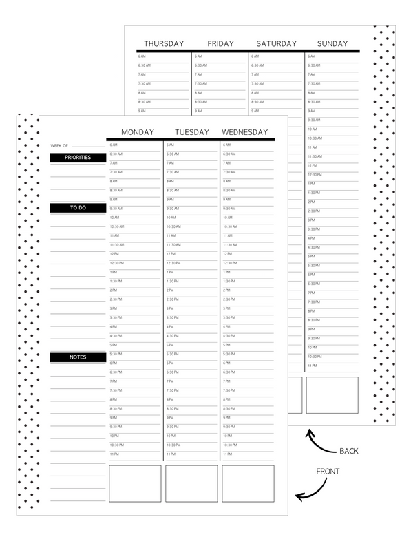 Hourly Schedule Overview Fill Paper