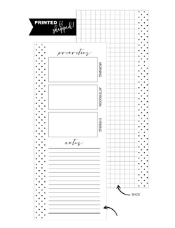 Priorities Fill Paper HALF SHEET <PRINTED AND SHIPPED>