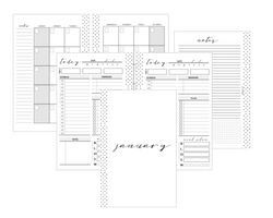 Daily Layout Planner Inserts MONDAY START [FULL YEAR] <Un-Dated PRINTED AND SHIPPED>