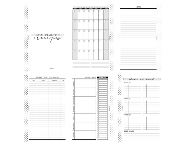 Monthly Meal Planner | ONE MONTH  <PRINTED AND SHIPPED>