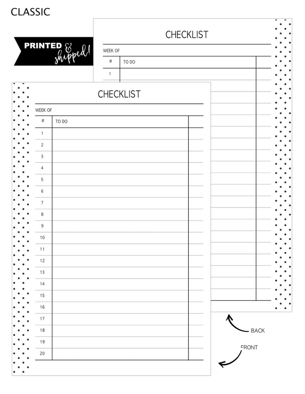 Checklist Fill Paper