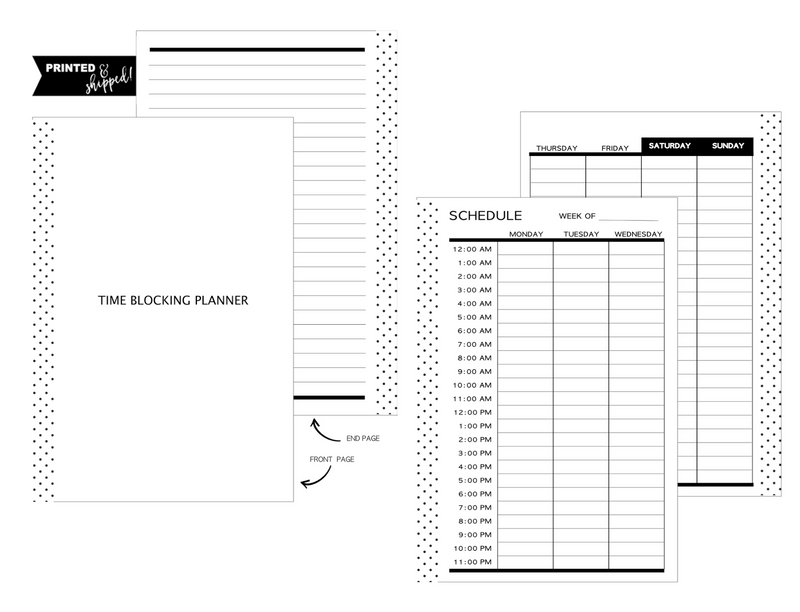 Time Blocking Planner Fill Paper