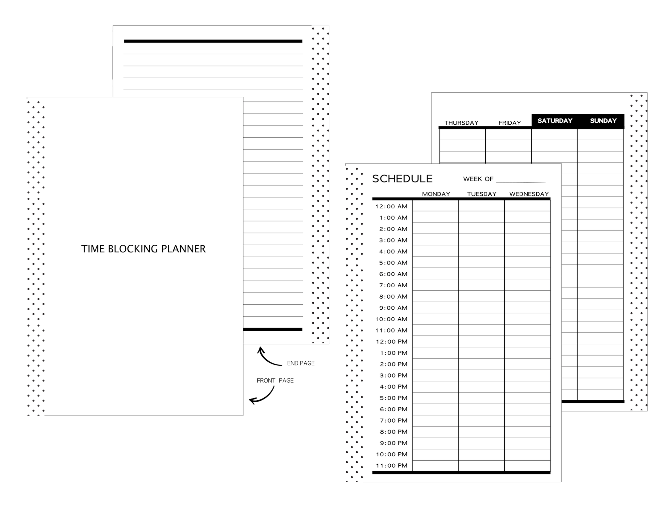 Time Insert Paper CLASSIC HP Time Blocking Planner Fill Paper Inserts – Fancy Plans Co