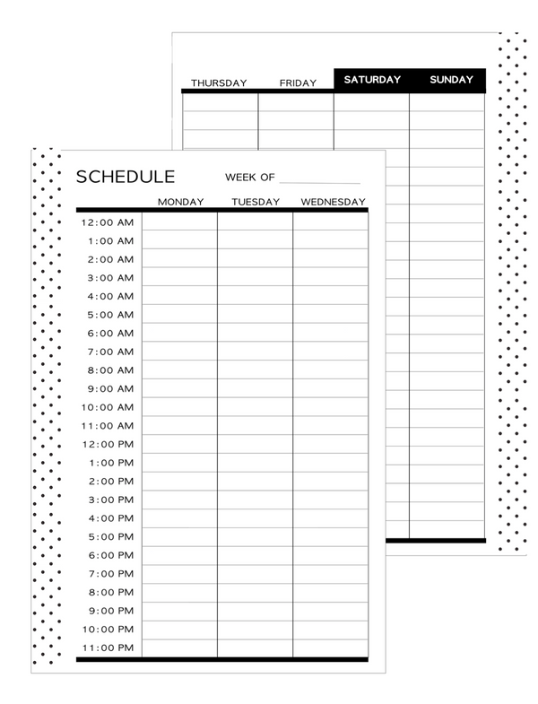 CLASSIC HP Time Blocking Planner Fill Paper Inserts <PRINTABLE PDF>
