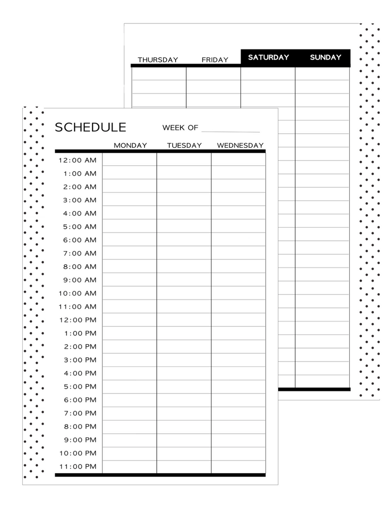 Time Insert Paper CLASSIC HP Time Blocking Planner Fill Paper Inserts – Fancy Plans Co