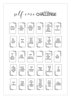 30 Day Self Care Challenge  <Printables>