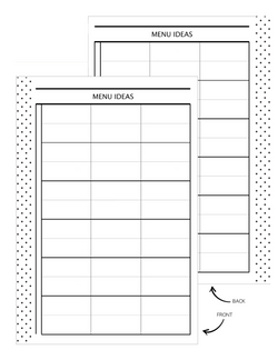 Menu Ideas Fill Paper Inserts <PRINTABLE PDF>