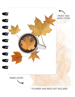 Cover Set of 2 AUTUMN BREEZE Coffee + Leaves <Double Sided Print>