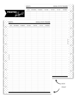 Social Stats Tracker Fill Paper