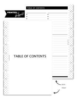 Table Of Contents Inserts