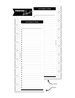 Affirmation Fill Paper HALF SHEET <PRINTED AND SHIPPED>