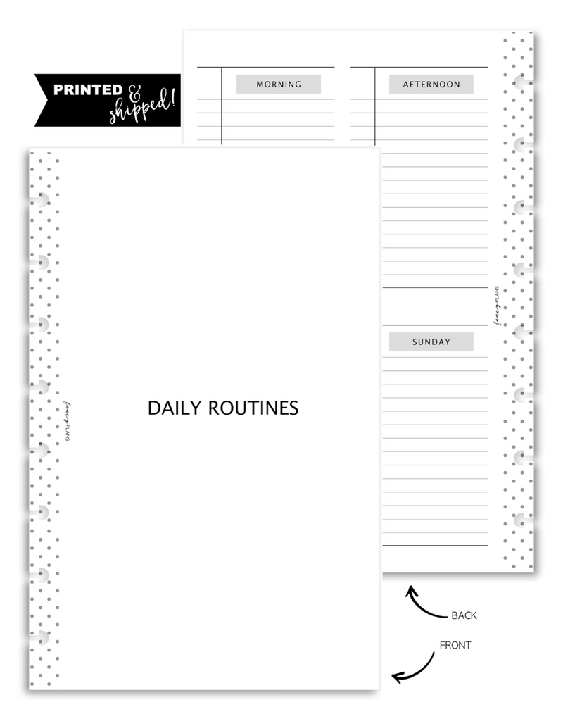 4 Column Routine Fill Paper Inserts