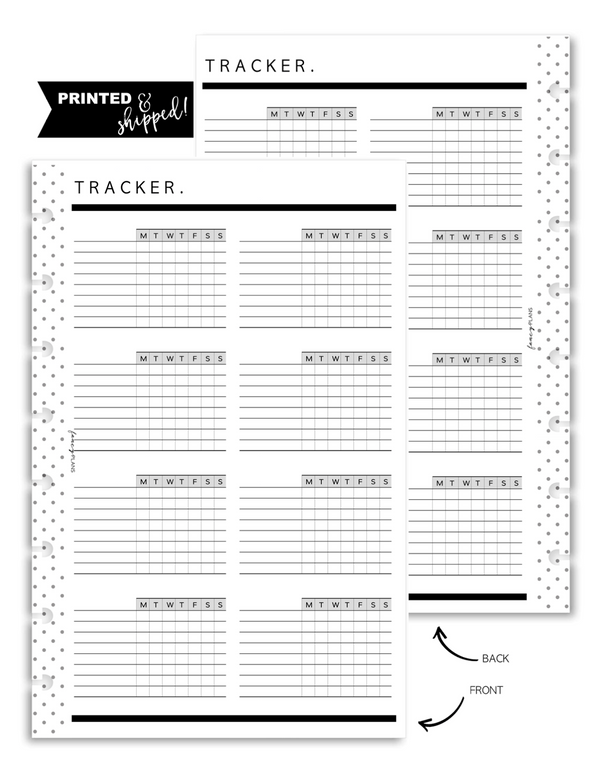 Weekly Tracker Breakdown Fill Paper Inserts