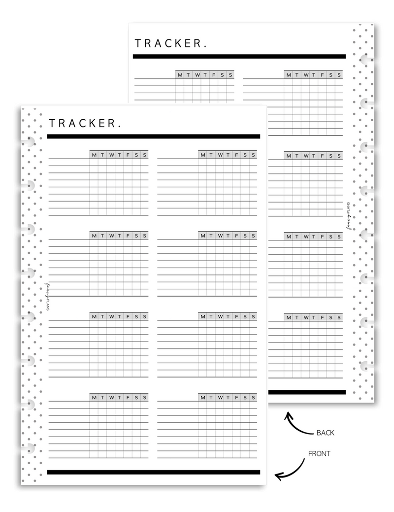 Weekly Tracker Breakdown Fill Paper Fancy Plans Co
