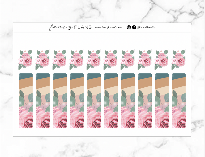 Washi Strip Stickers | CHOOSE HAPPINESS Floral Rainbow