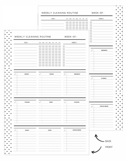 Cleaning Routine / Schedule Fill Paper <PRINTABLE PDF>