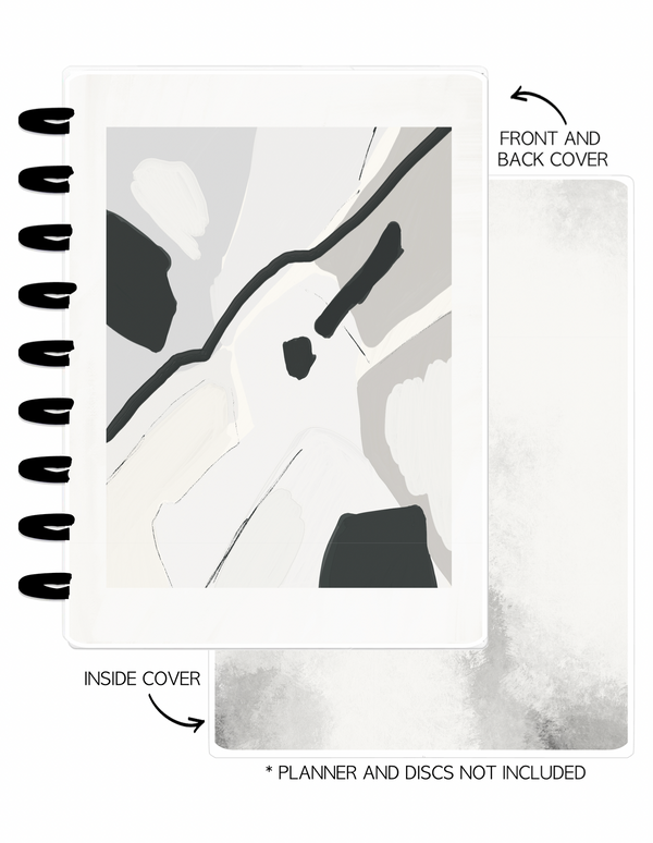 Cover Set of 2 MODERN ABSTRACT Black and Gray Mix <Double Sided Print>