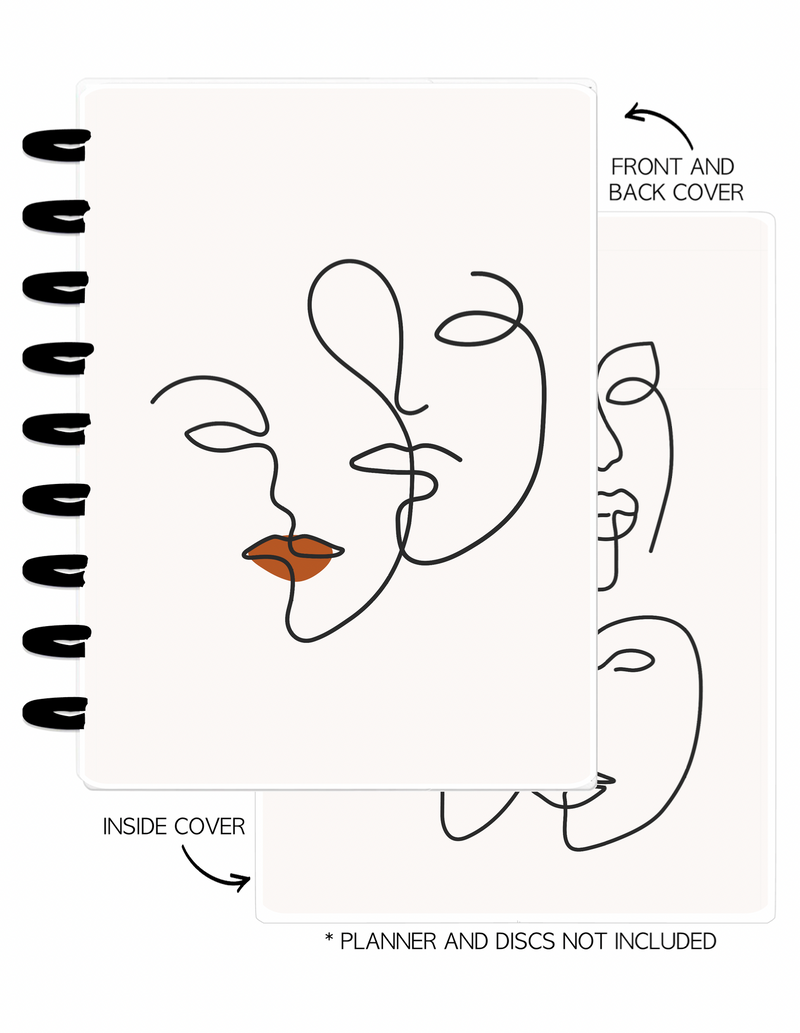 Cover Set of 2 MODERN ABSTRACT Abstract Faces <Double Sided Print>