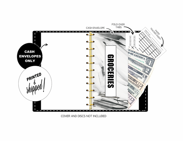 12 Budget Cash Envelopes Laminated <PRINTED AND SHIPPED> Modern Abstract Scribbles
