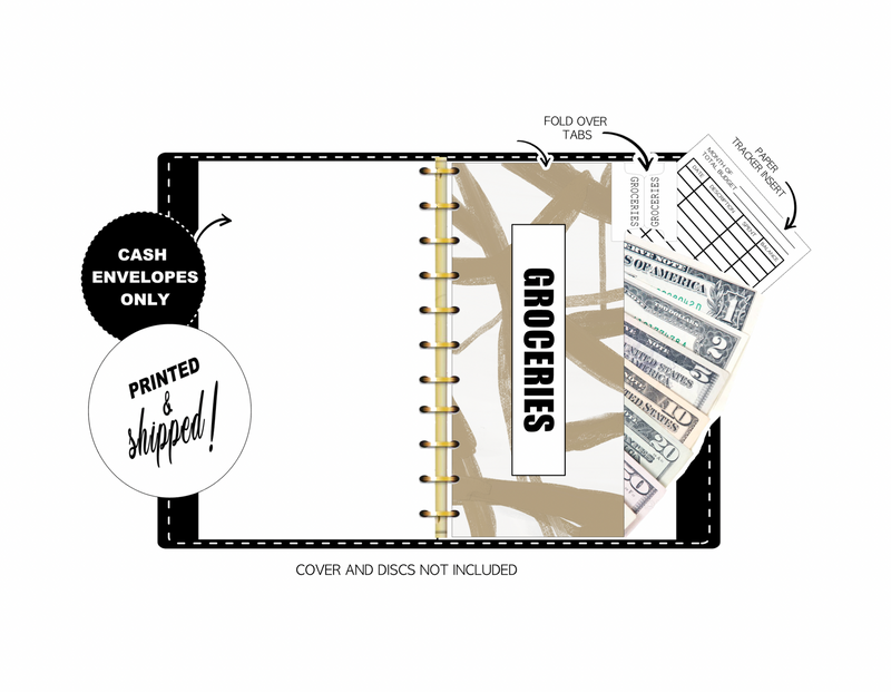 Budget Cash Envelopes Laminated <PRINTED AND SHIPPED> Modern Abstract Gold Lines