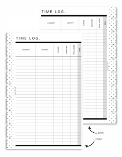 Time Log Tracker Fill Paper <PRINTABLE PDF>