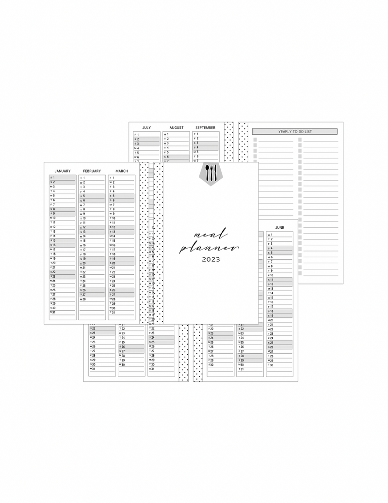 2023 Year At A Glance | Meal Planner