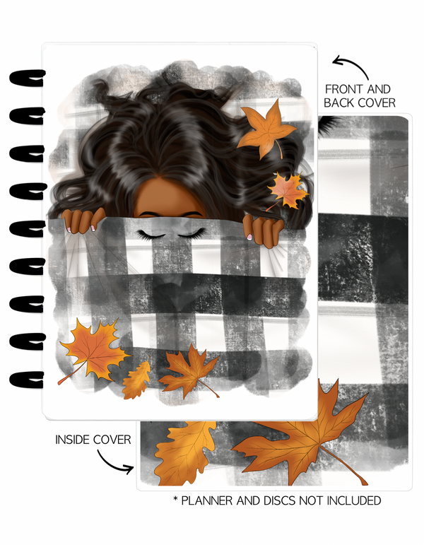 Cover Set of 2 COZY FALL Girl in Blanket <Double Sided Print>