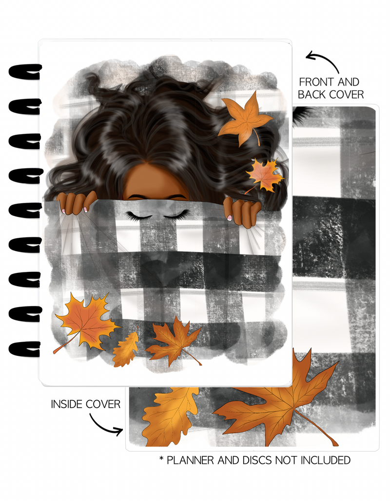 Cover Set of 2 COZY FALL Girl in Blanket <Double Sided Print>