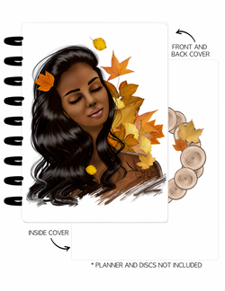 Cover Set of 2 COZY FALL Girl With Leaves <Double Sided Print>