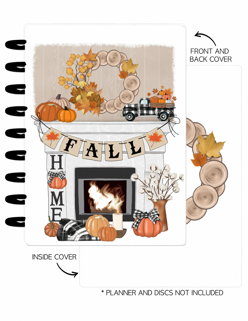 Cover Set of 2 COZY FALL Fall Fireplace <Double Sided Print>