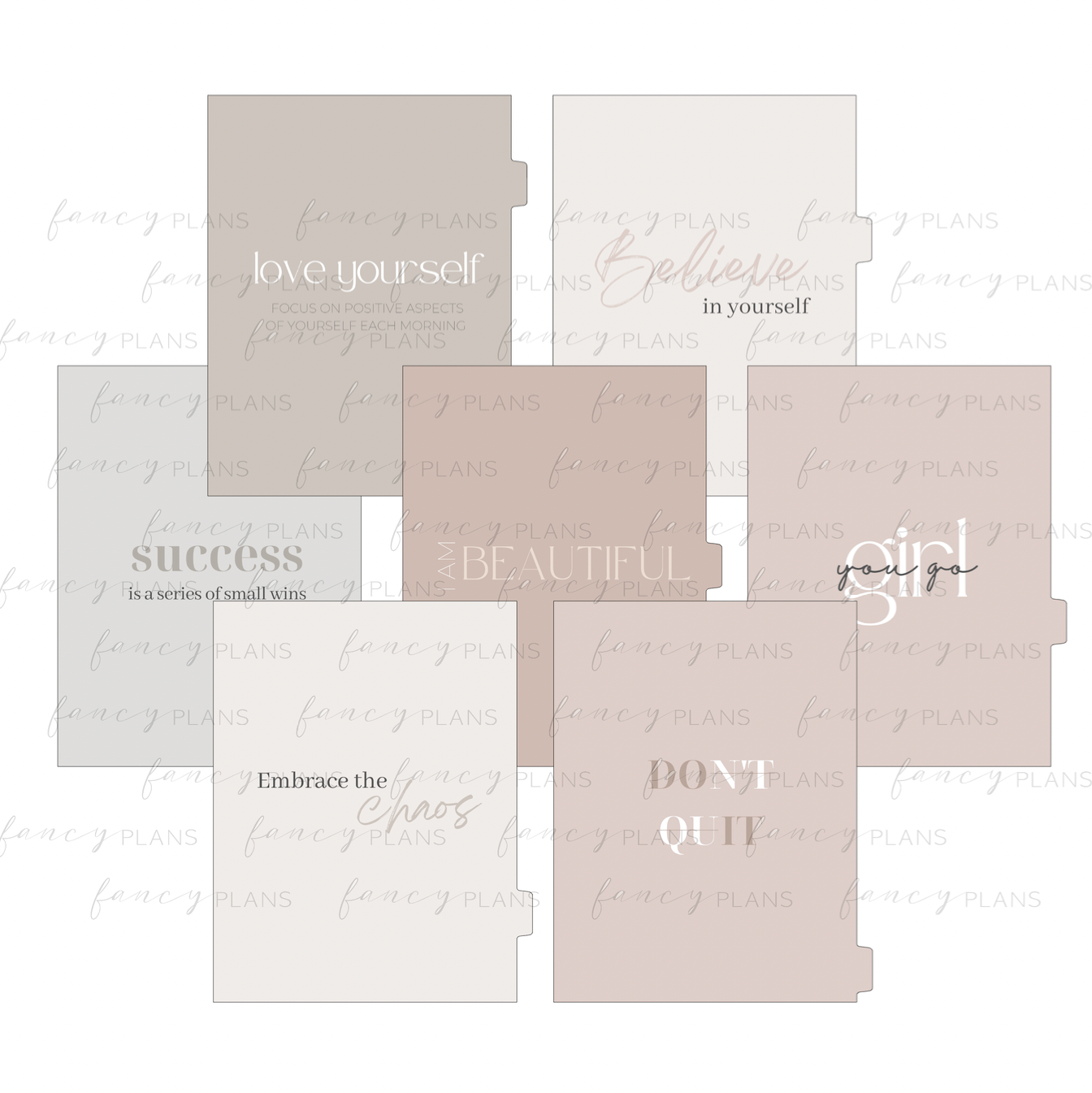 Decorative Divider Dashboards Set | Motivational Quote – Fancy Plans Co