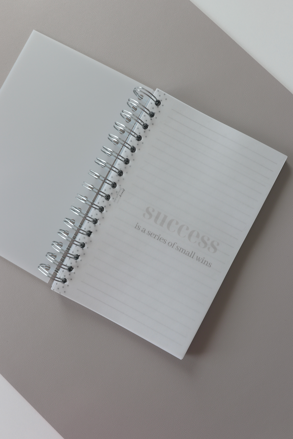 Coiled Notebook | Success is a Series of Small Wins  | CLEAR COVER