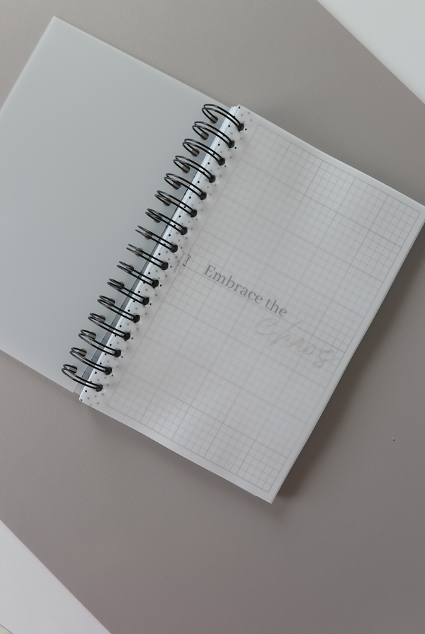 Coiled Notebook | Embrace The Chaos  | CLEAR COVER