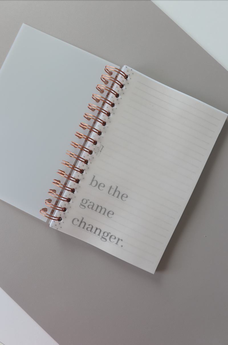 Coiled Notebook | Be The Game Changer | CLEAR COVER