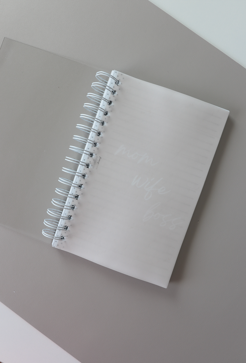 Coiled Notebook | Mom Wife Boss | FROSTED COVER