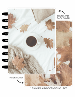Cover Set of 2 AESTHETIC FALL Coffee With Leaves