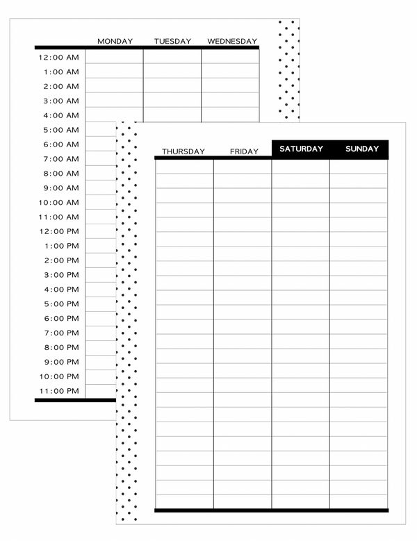 Time Blocking Style Calendar Inserts