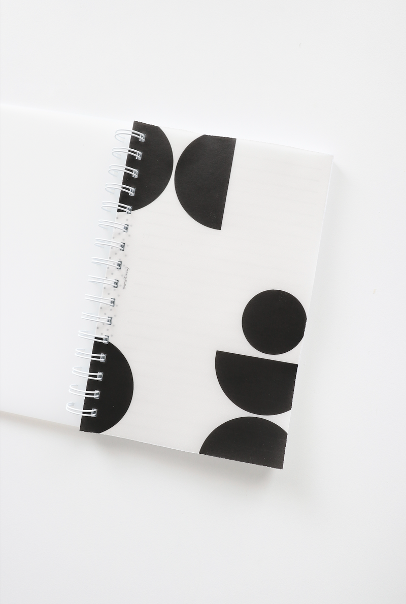 Coiled Notebook | Modern Abstract Half Circles  | FROSTED COVER